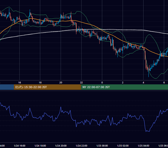 2021年1月24日（日） BTC/USD 5分足チャート