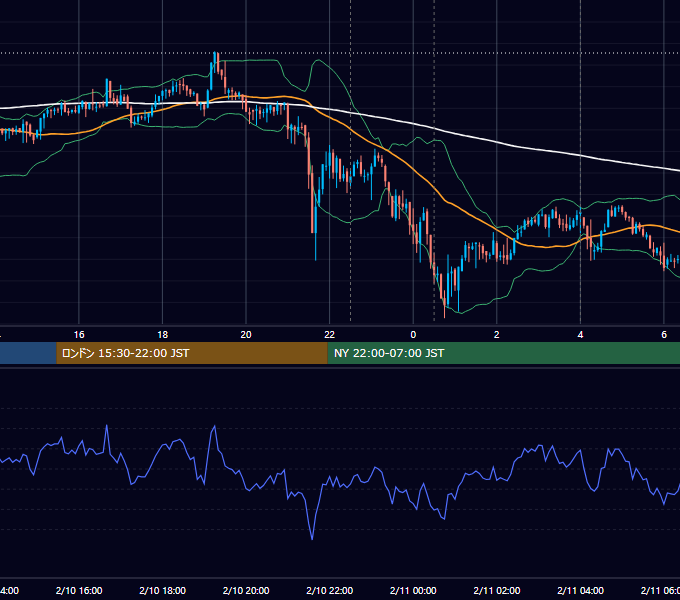 2021年2月10日（水） BTC/USD 5分足チャート