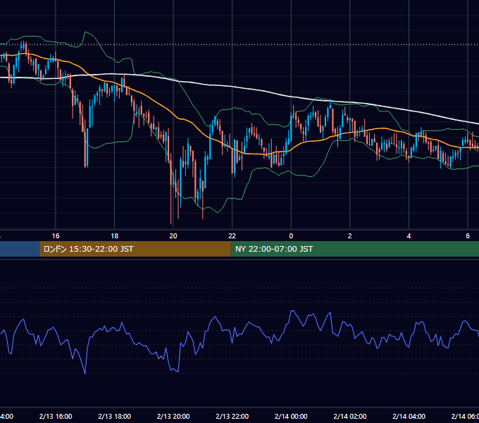 2021年2月13日（土） BTC/USD 5分足チャート