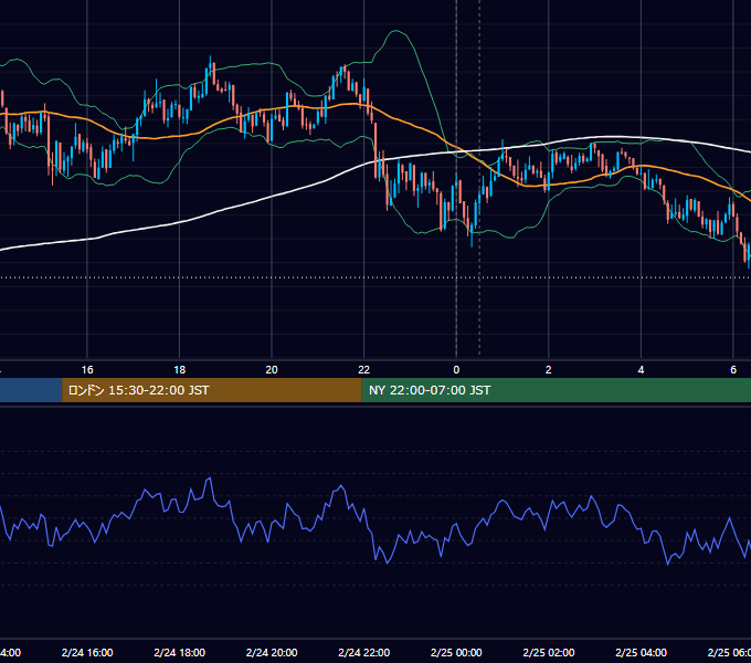 2021年2月24日（水） BTC/USD 5分足チャート