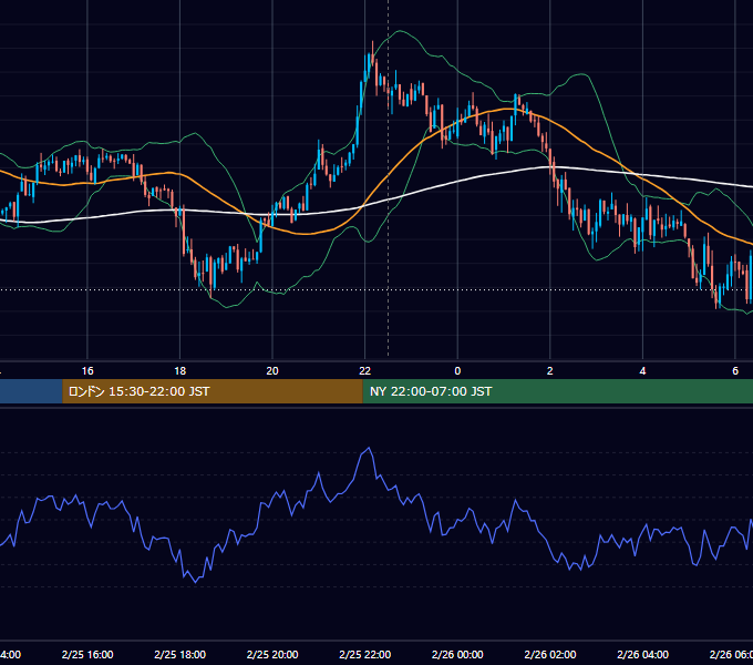 2021年2月25日（木） BTC/USD 5分足チャート
