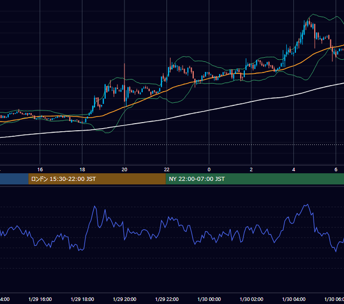 2023年1月29日（日） BTC/USD 5分足チャート