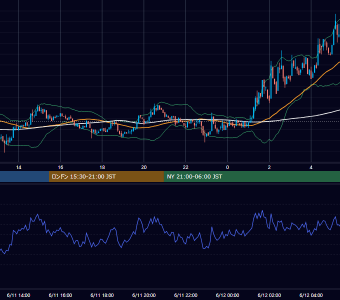 2023年6月11日（日） BTC/USD 5分足チャート