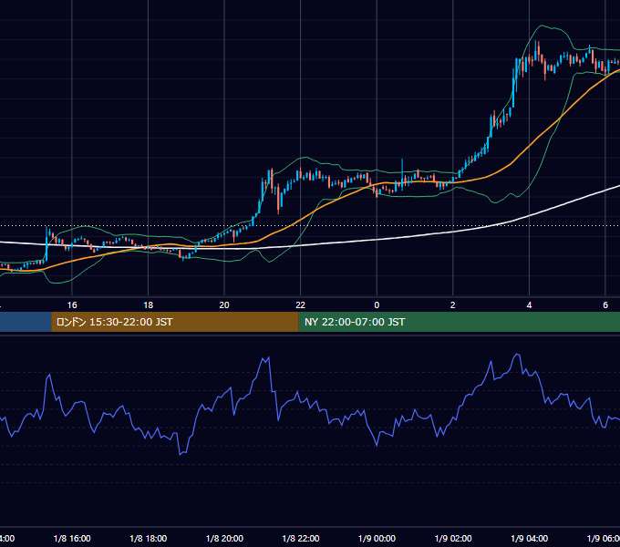 2024年1月8日（月） BTC/USD 5分足チャート