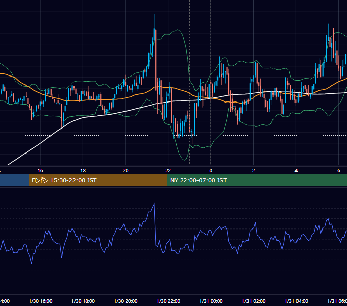 2024年1月30日（火） BTC/USD 5分足チャート