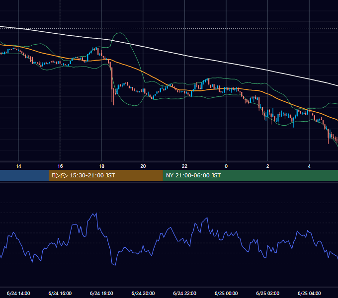 2024年6月24日（月） BTC/USD 5分足チャート