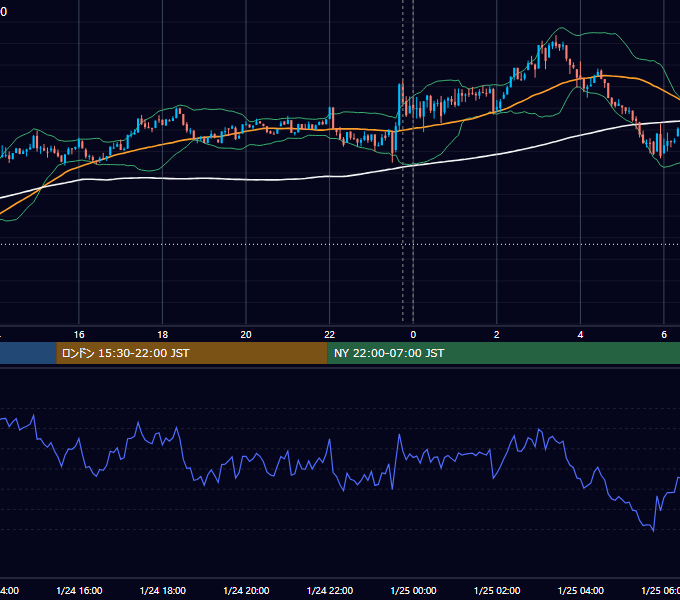 2025年1月24日（金） BTC/USD 5分足チャート