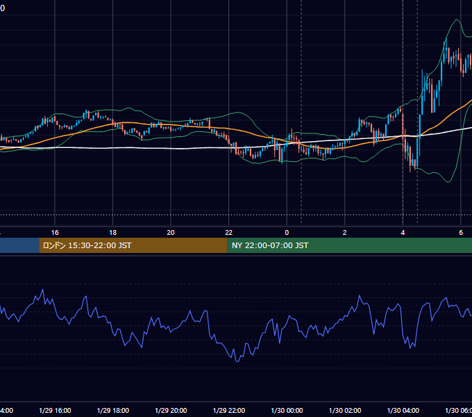 2025年1月29日（水） BTC/USD 5分足チャート