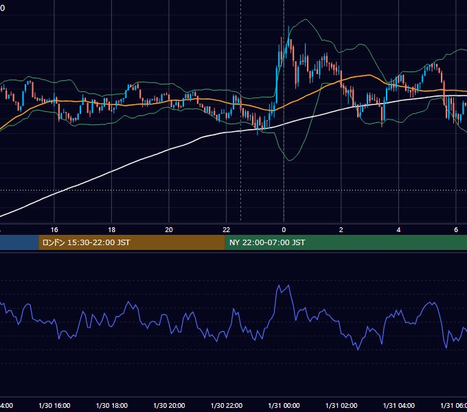 2025年1月30日（木） BTC/USD 5分足チャート