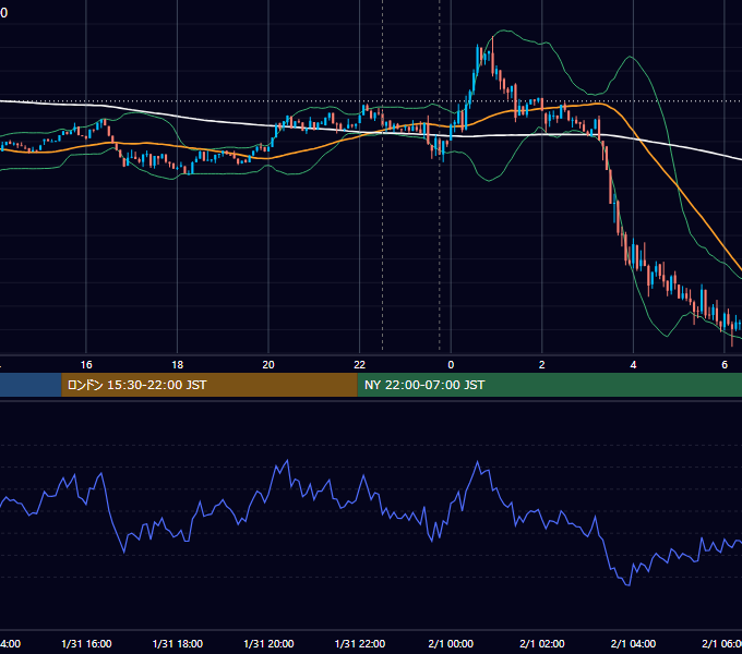 2025年1月31日（金） BTC/USD 5分足チャート