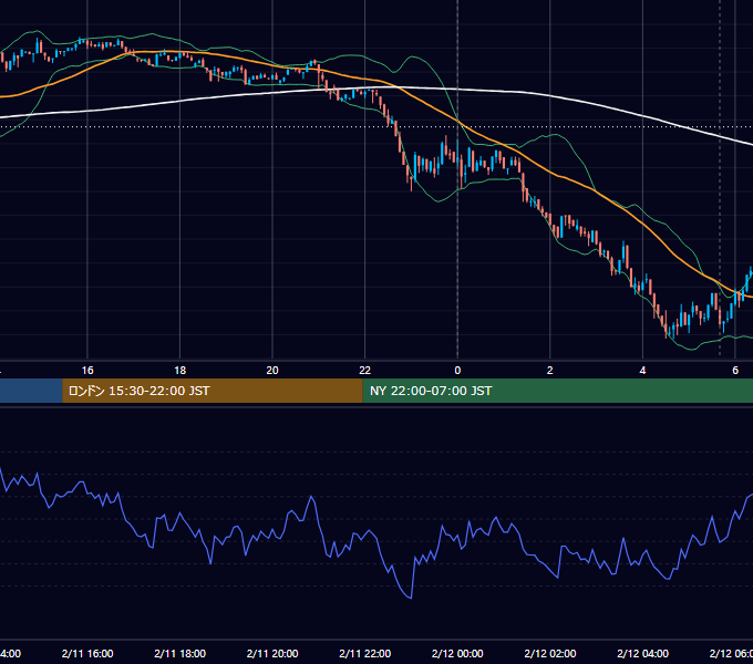 2025年2月11日（火） BTC/USD 5分足チャート
