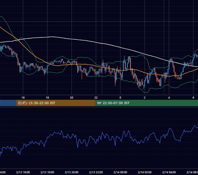 2025年2月13日（木） BTC/USD 5分足チャート