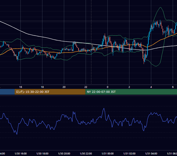 2026年1月30日（金） BTC/USD 5分足チャート
