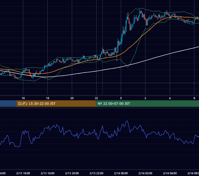 2026年2月13日（金） BTC/USD 5分足チャート