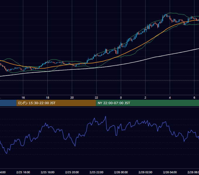 2026年2月25日（水） BTC/USD 5分足チャート