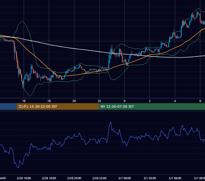 2026年2月28日（土） BTC/USD 5分足チャート