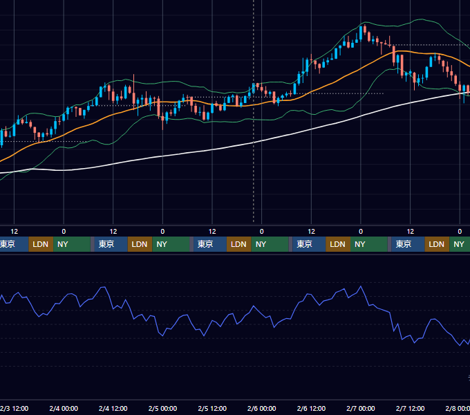 2021年2月1日（月）〜2月7日（日） BTC/USD 1時間足チャート