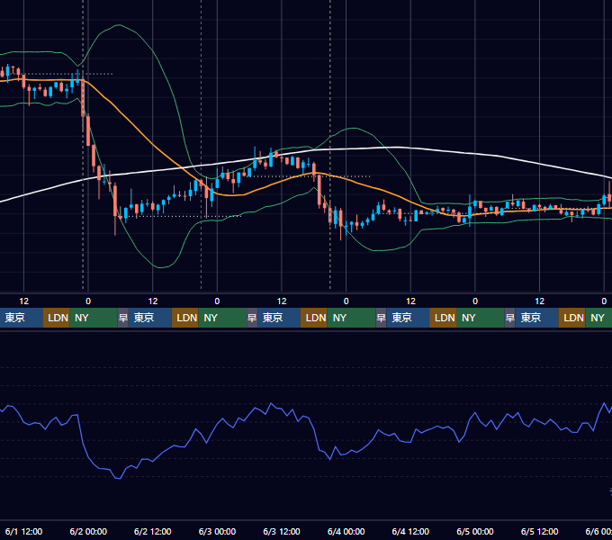 2022年5月30日（月）〜6月5日（日） BTC/USD 1時間足チャート