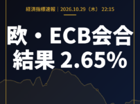 【欧・ECB会合】ECB政策金利（主要リファイナンス金利） 2.65%（予想2.65%・前回2.65%）｜10/29速報