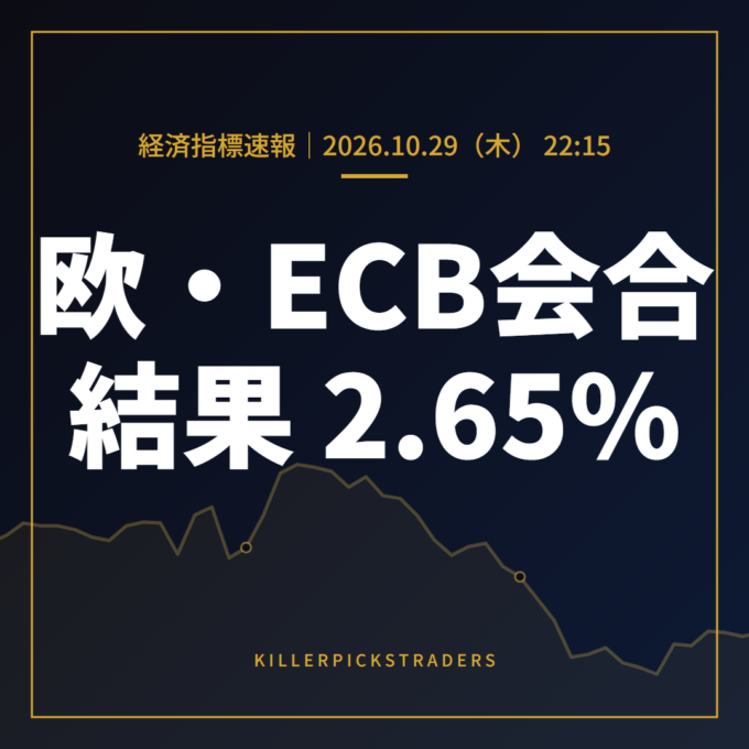 【欧・ECB会合】ECB政策金利（主要リファイナンス金利） 2.65%（予想2.65%・前回2.65%）｜10/29速報